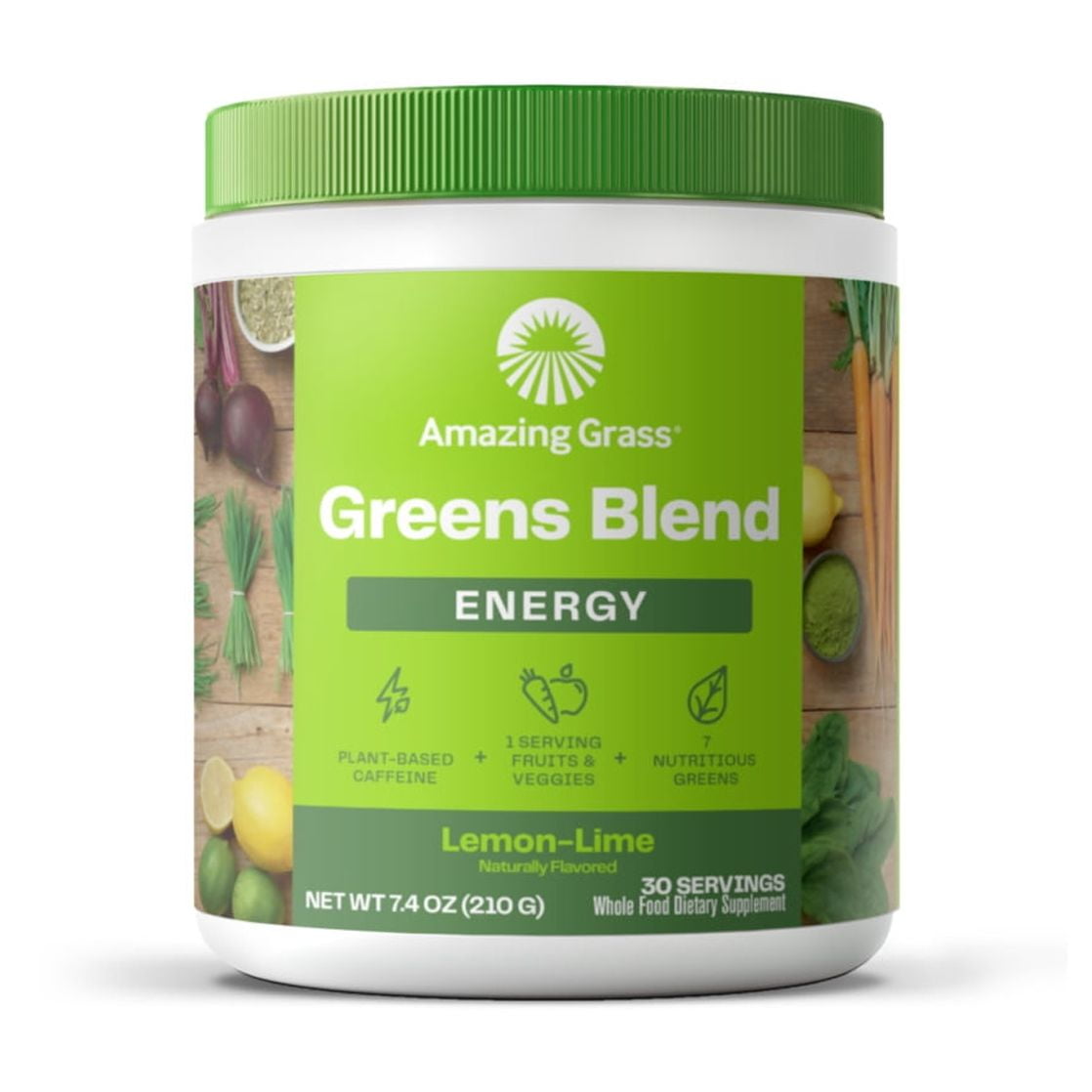 Amazing Grass Greens Blend Superfood Energy Supplement, Lemon Lime - 7.4 oz 30 Servings