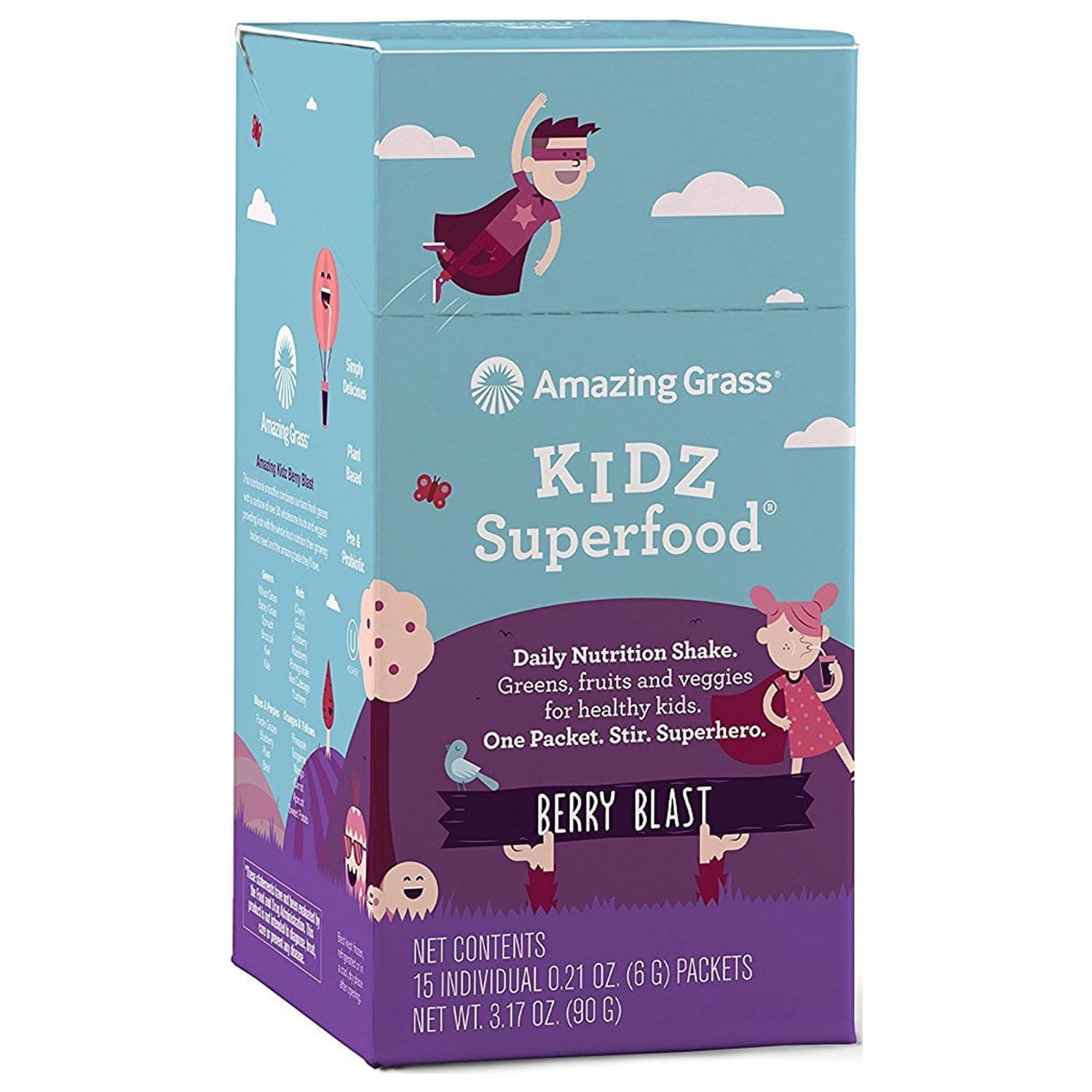 Amazing Grass Kidz Superfood Powder, Berry, 15 Packets