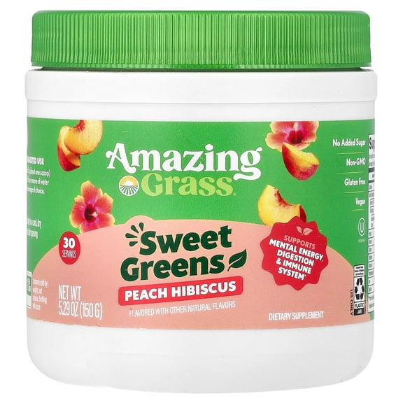 Amazing Grass Sweet Greens, Peach Hibiscus, 5.29 oz (150 g)