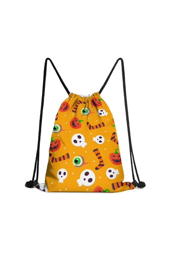 Amazing Halloween, Waterproof Drawstring Backpack with Shoe Compartment – Lightweight Dry Wet Separation Gym Bag for Women & Teens – 13.5 X 16.5 Inch