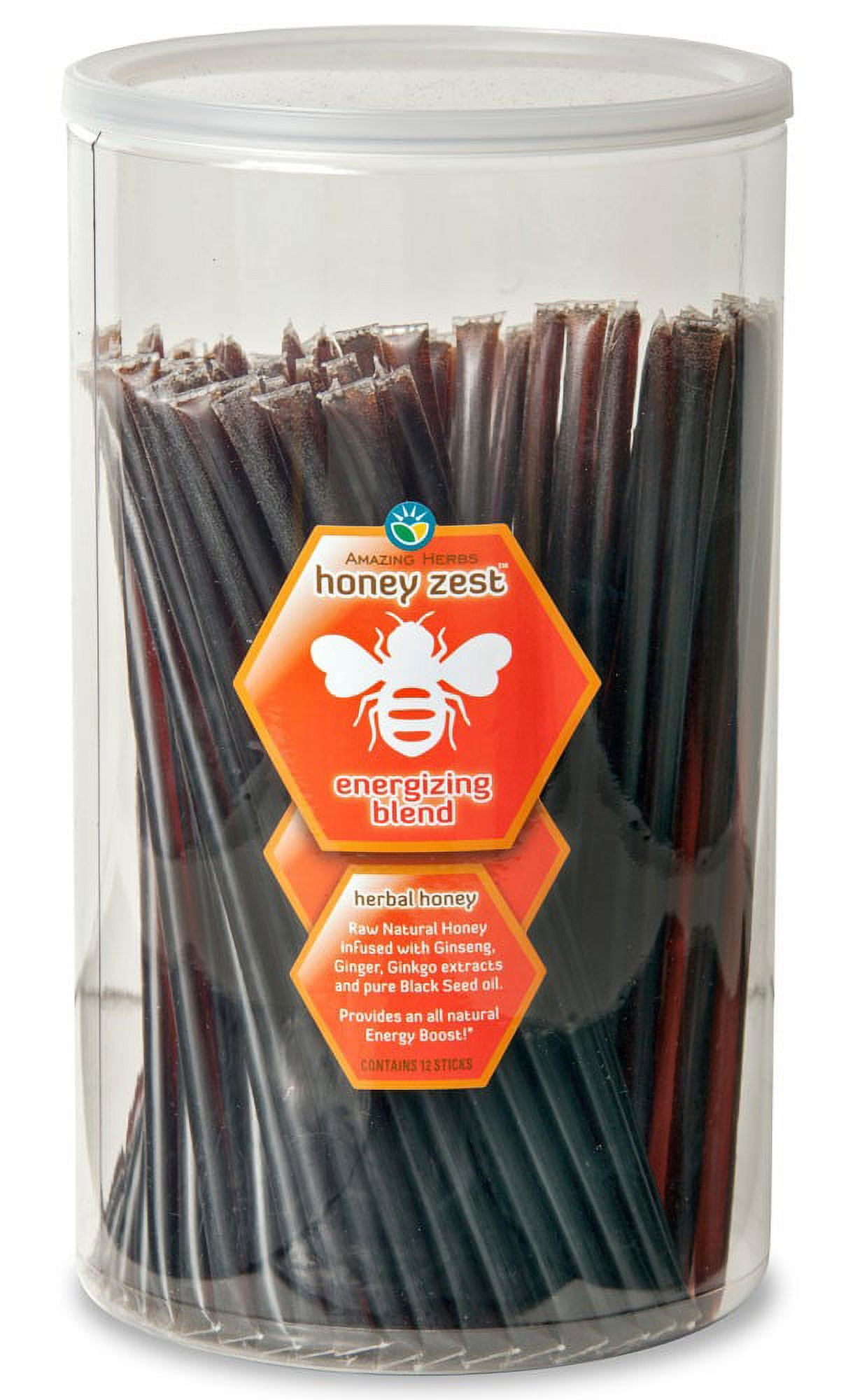Amazing Herb HoneyZest Energizing Honey Sticks, 100 Ct