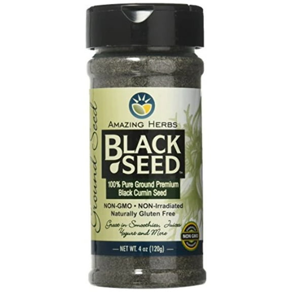 Amazing Herbs Black Seed 100% Pure Ground Premium Black Cumin Seed - 4 oz.