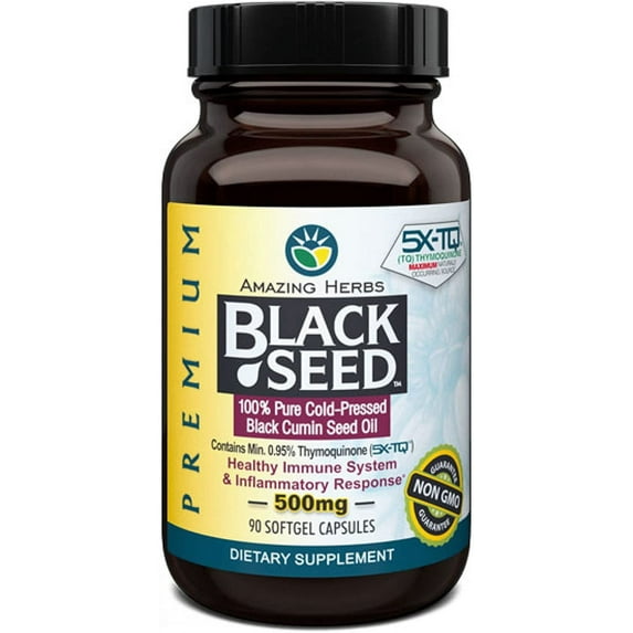 Amazing Herbs Black Seed Black Cumin Seed Oil - 90 Softgels