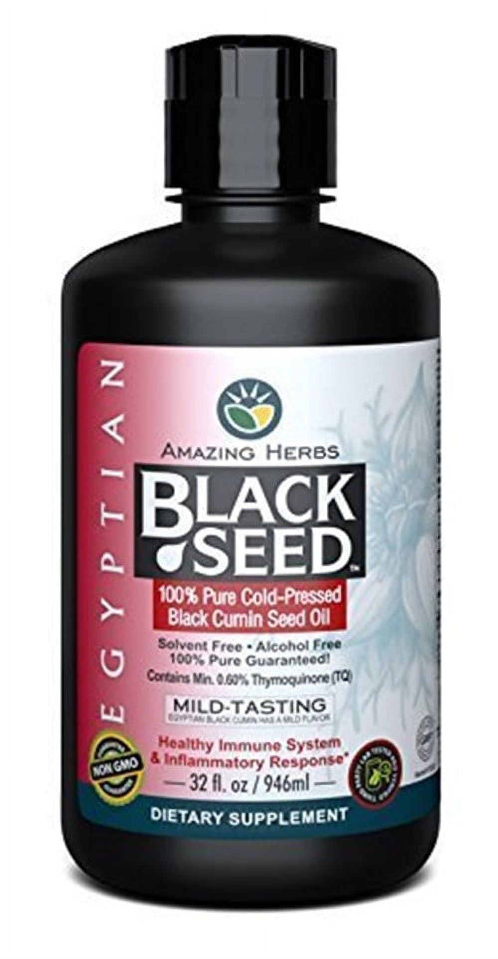 Amazing Herbs Natural Supplement - Cold Pressed Black Seed Oil, 32