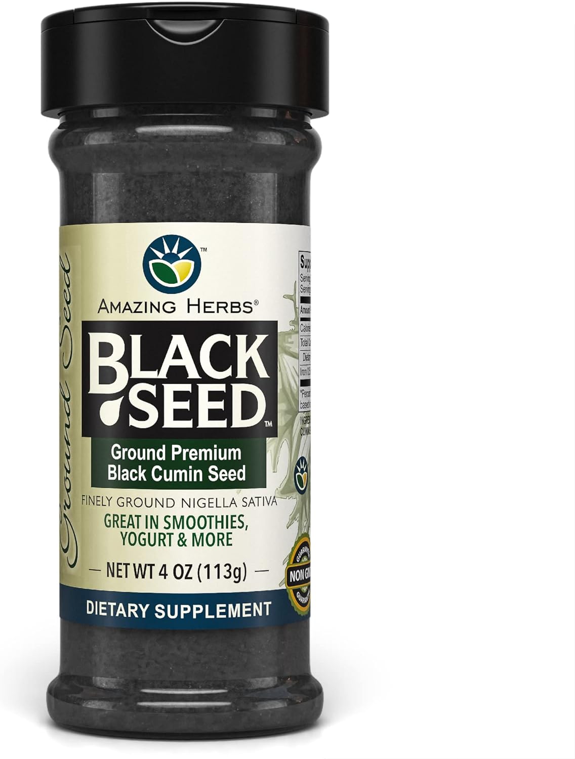 Amazing Herbs Premium Ground Black Cumin Seeds Finely Ground Nigella