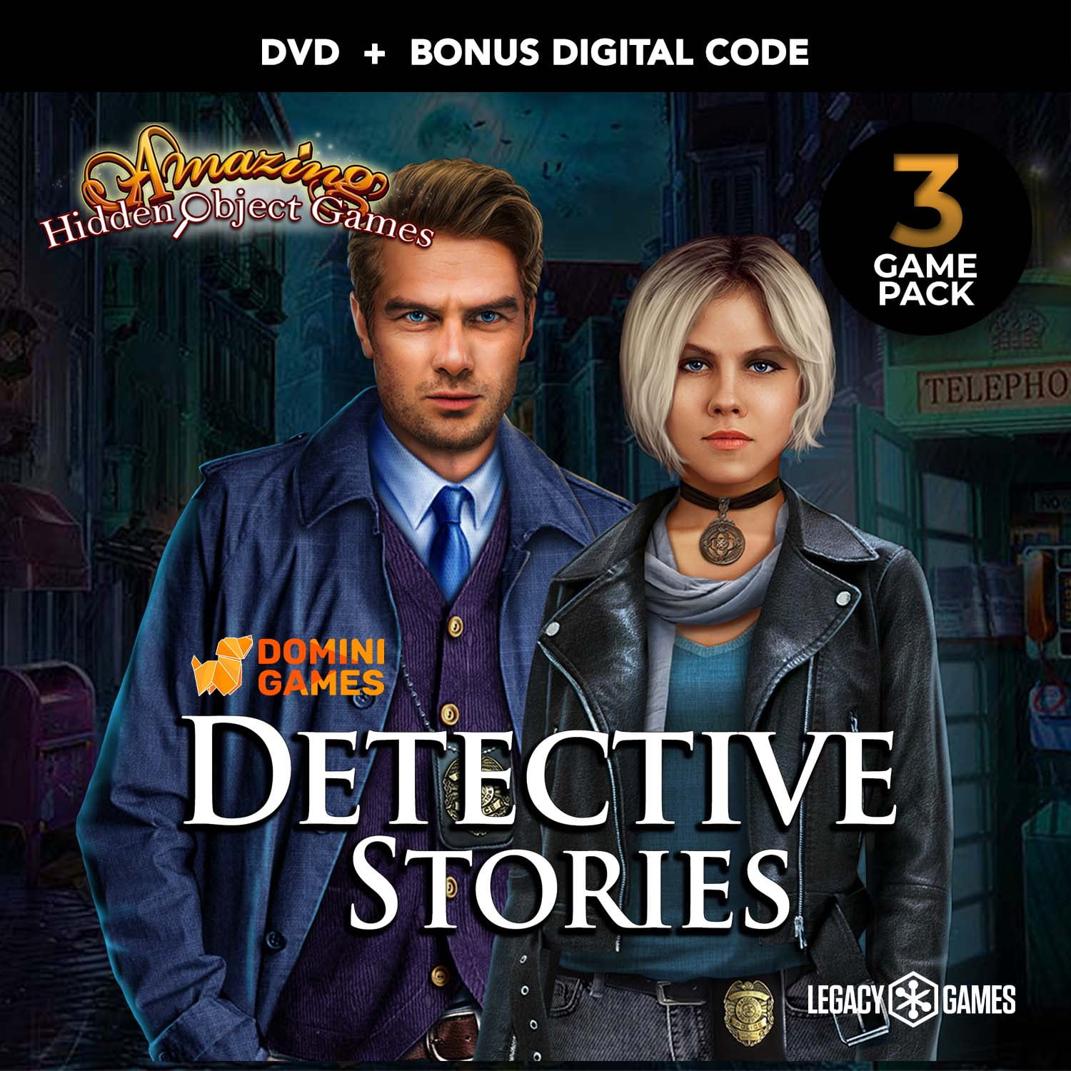 Amazing Hidden Object Games: Detective Stories - 3 Game Pack, PC DVD with  Digital Download Codes