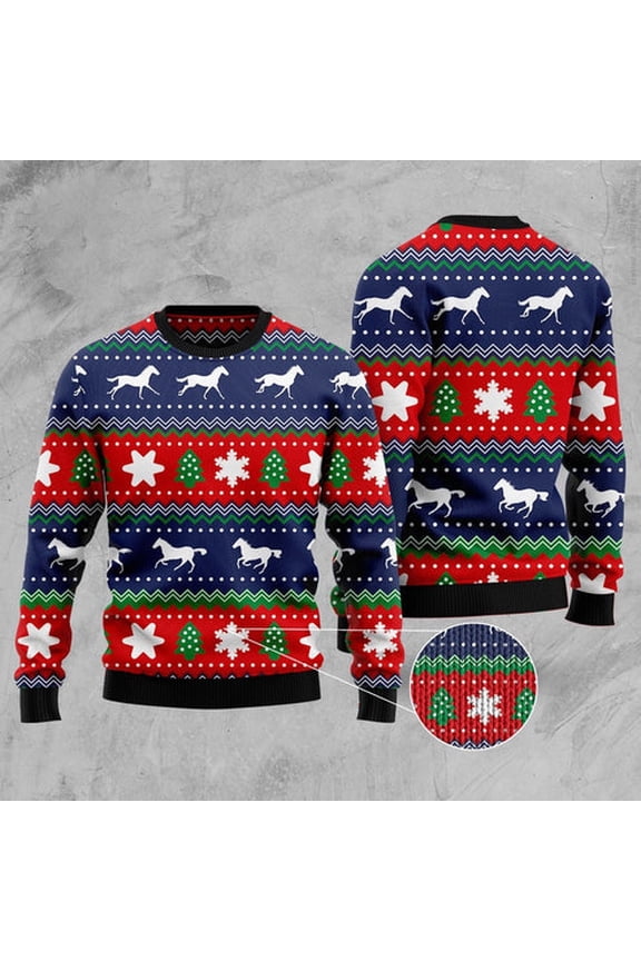 Amazing Horses 3D Christmas Sweater, Funny Xmas Sweater, Sweater Xmas