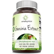 Amazing India Garcinia Cambogia 1500 mg 180 Vegetarian Capsules Supplement | Contains 60% Hydroxycitric Acid| Non-GMO | Gluten-Free | Made in USA | Suitable for Vegetarian