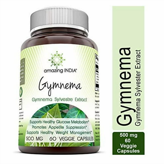 Amazing India Gymnema 500 mg 60 Veggie Capsules (Non-GMO)