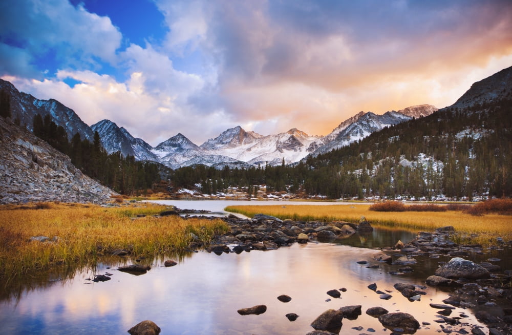 Amazing Landscape Beautiful Mountain Sunset Canvas Art - Design Pics Vibe Design Pics (17 x 11)
