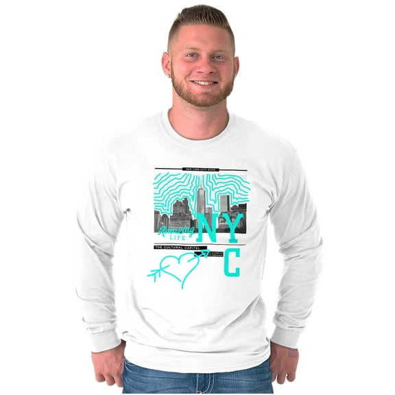 Amazing Life Heart NYC Graffiti Long Sleeve TShirt Men Women Brisco Brands S