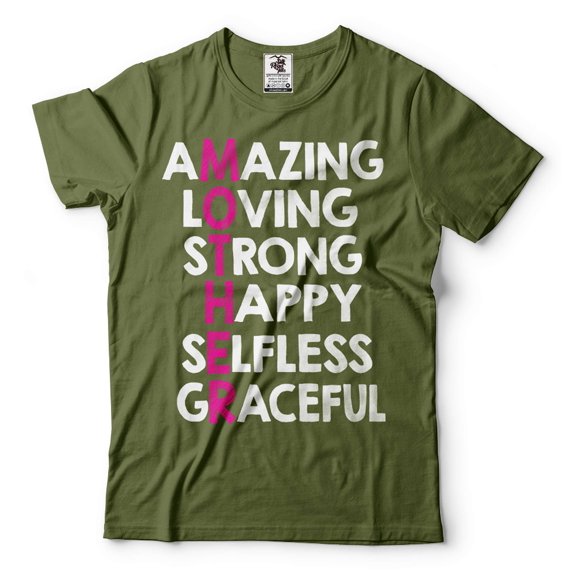 Amazing Loving Mother Shirt Mother's Day Mom Shirt Mother Shirts Mother Birthday Tee Mother Shirt (Large Military Green)