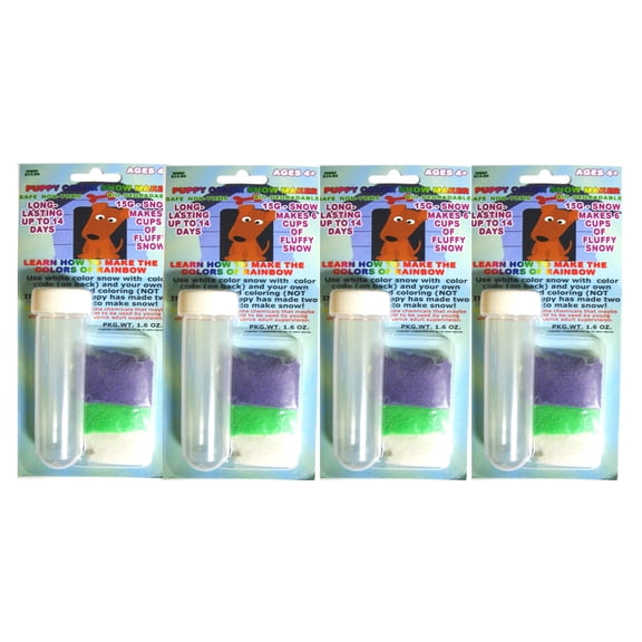 Amazing Magic Color Instant Snow Powder with Test Tube - Great for Gift Giving-4 Sets