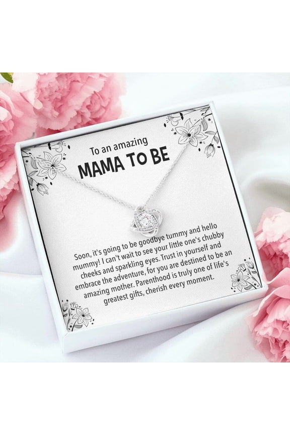To An Amazing Mama To Be, New Mom Gift, New Mommy Necklace, Mom To Be Gift, First Time Mom Gift, New Mom Jewelry, First Mother's Day Gift, Gold Love Knot Necklace
