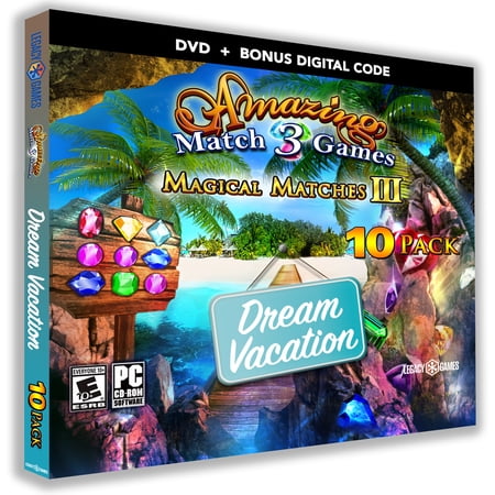 Amazing Match 3 Games: Magical Matches 10 Pack 3-Dream Vacation, Legacy Games, PC