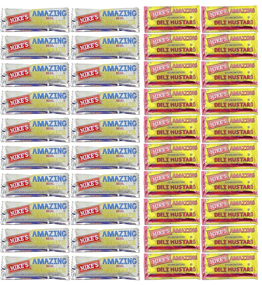 Amazing Mayonnaise And Amazing Deli Mustard Packets 20 Each, 40 Pack