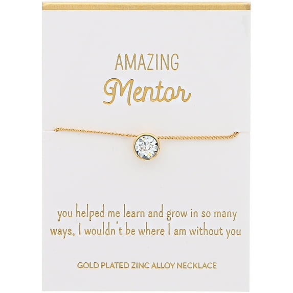 Amazing Mentor Crystal - 16"-17.5" Gold Plated Necklace