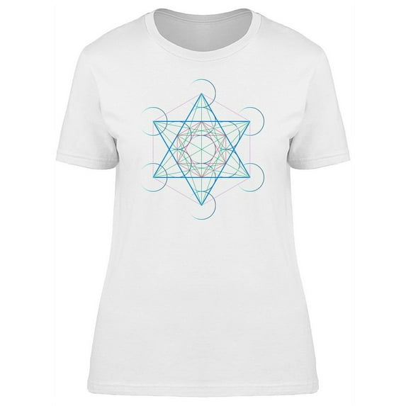 Amazing Metatron Cube Geometry T-Shirt Women -Image by Shutterstock, Female x-Large