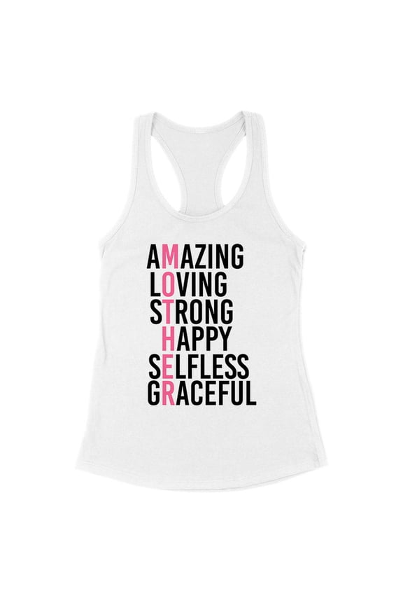 Amazing Mother Tank Top Fitted Racerback Women's Large White