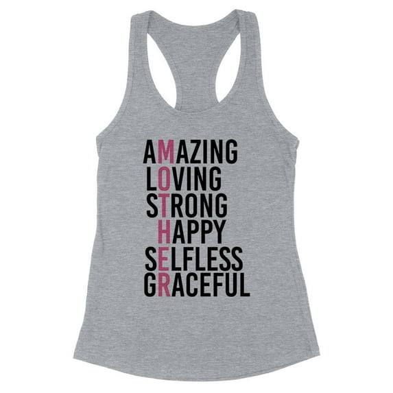 Amazing Mother Tank Top Fitted Racerback Women's Small Heather Grey