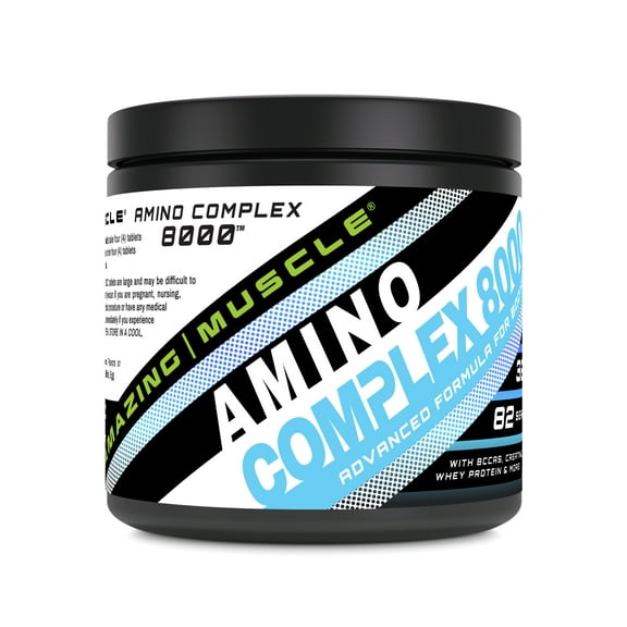 Amazing Muscle Amino Complex 8000 | 325 Tablets | Formula with Taurine, Creatine, L-Glutamine, Whey Protein, & BCAA's | Non-GMO | Gluten-Free | Made in USA