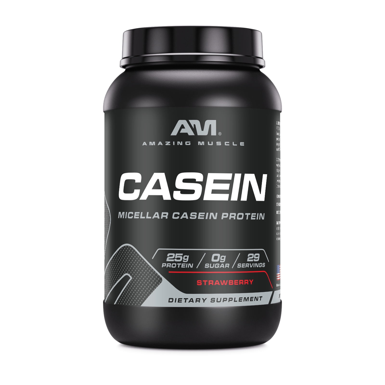 Amazing Muscle Casein Protein Powder, Strawberry Flavor, 2 Lbs, 27 ...