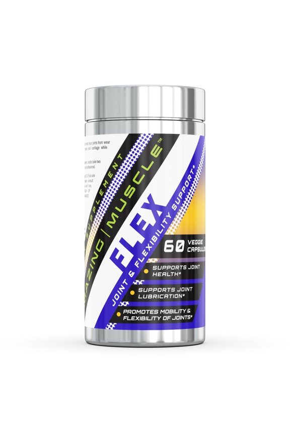 Flex Joint & Flexibility Support 60 Veggie Capsules Supplement | Blend of Turmeric Ext 50mg, Boswellia Ext 100mg White Willow Ext 100mg & More | Non-GMO | Gluten Free