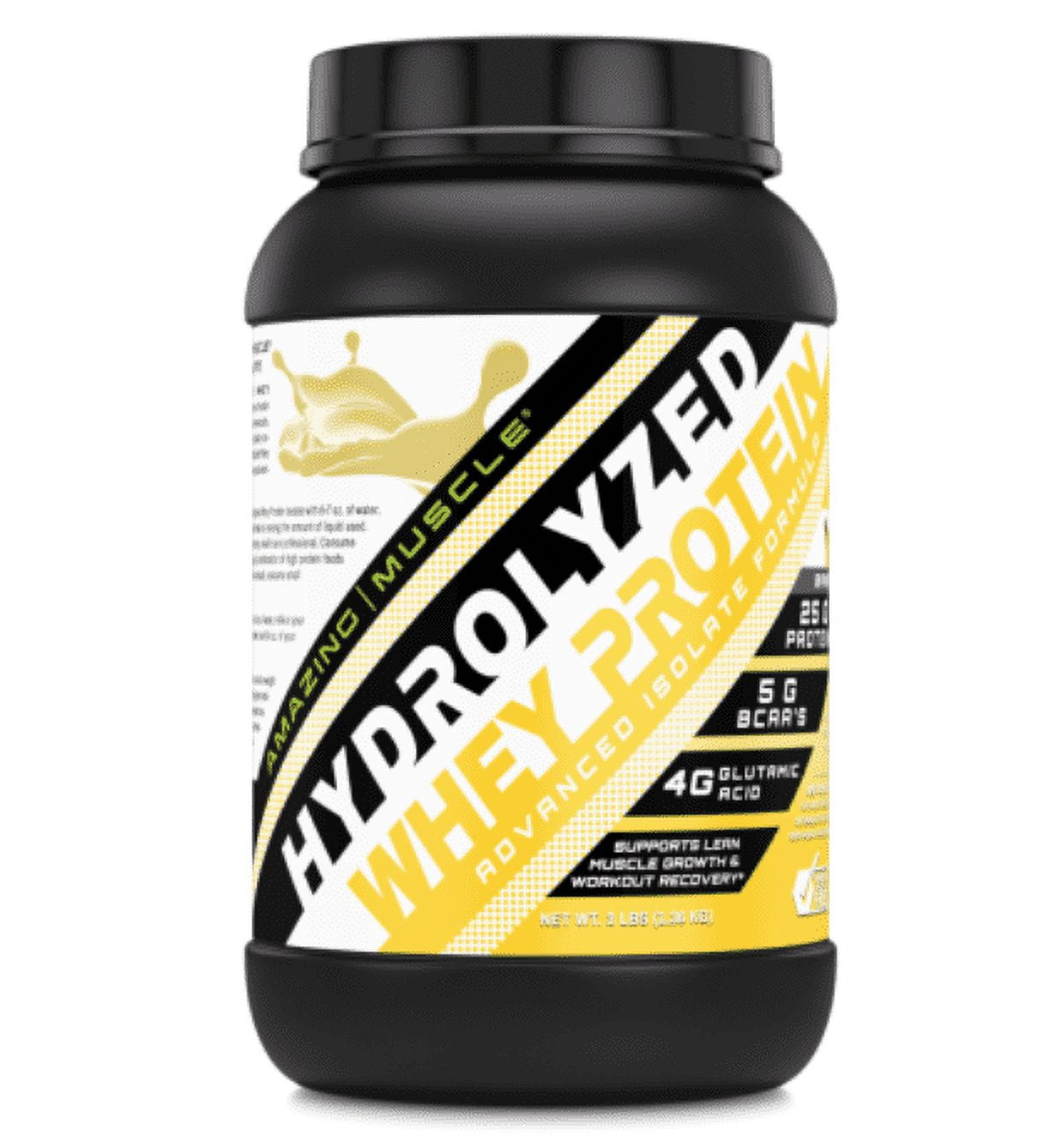 Amazing Muscle Hydrolyzed Whey Protein Isolate - Banana Flavor - 3 Lbs