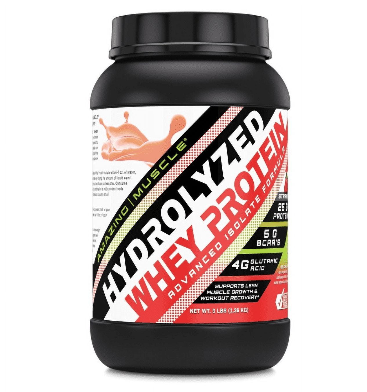 Amazing Muscle Hydrolyzed Whey Protein Isolate Strawberry Flavor 3