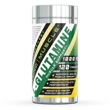 Amazing Muscle L Glutamine 1000mg Per Serving 120 Tablets Supplement| Amino Acid Supplement for Men & Women | Non-GMO | Gluten Free | Made in USA