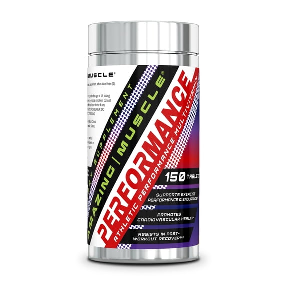 Amazing Muscle Performance Multivitamin Supplement, 150 Non-GMO Tablets ...