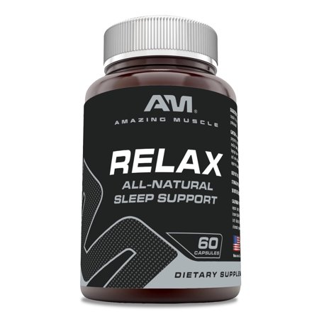 Amazing Muscle Relax Sleep Support 60 Capsules Supplement | Non-GMO | Gluten Free | Made in USA