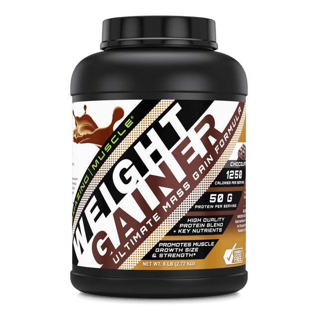 Amazing Muscle 6lbs Whey Protein Weight Gainer High Calorie, High Protein, Delicious Chocolate