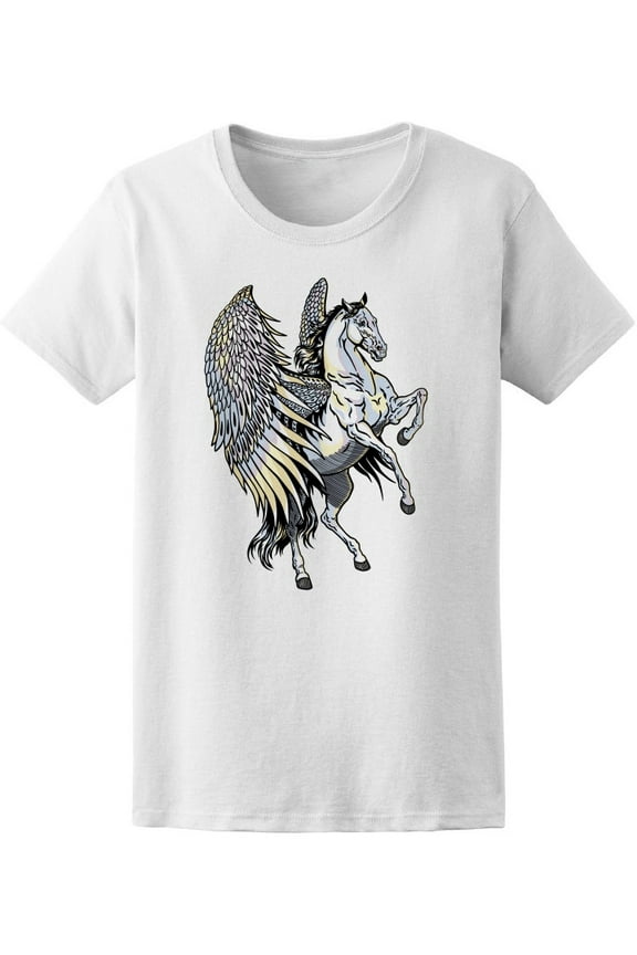 Amazing Mythical White Pegasus T-Shirt Men -Image by Shutterstock, Male Medium