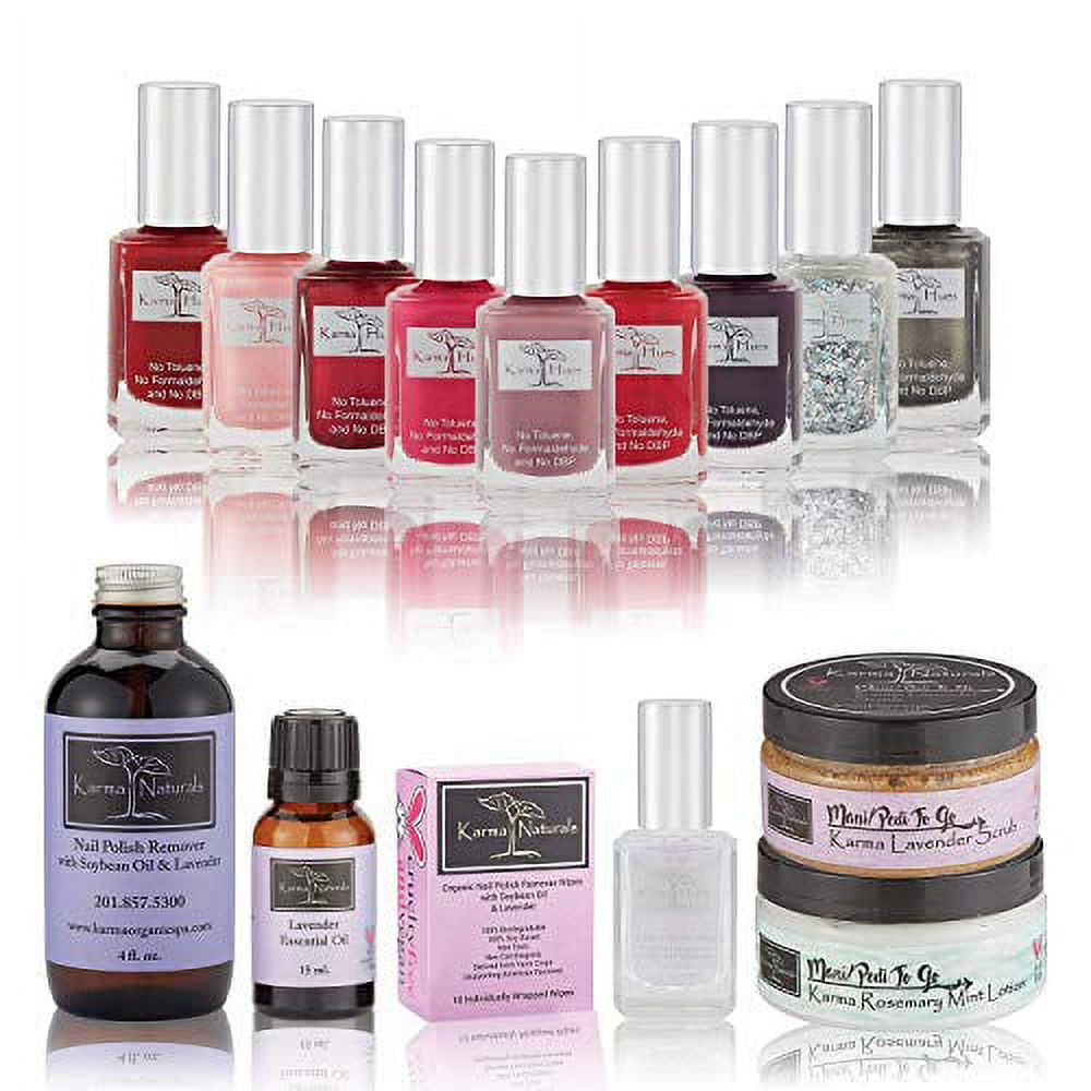 Amazing Nail Polish Rare Collection - Natural Nail Polish Base Coat Set – Natural Nail Polish Remover – Lavender Essential Oil - NonToxic Nail Art | Vegan and Cruelty-Free Nail Paint (Pack of 15)