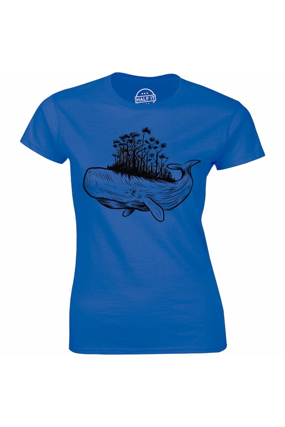 Amazing Nature Blue Whale And Tree Women's Gift Idea T-Shirt