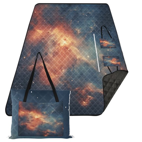 Amazing Nebula Cloud Extra Large Picnic Beach Blanket Waterproof Sand Proof Portable Outdoor Mat 80x118