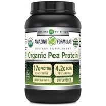 Amazing Nutrition Amazing Formulas 100% Pure & Unflavored Pea Protein Dietary Supplement - 2 lbs - Supports Energy Production and Muscle Growth - Promotes Heart and Kidney Function