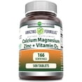 thumbnail image 1 of Amazing Formulas Calcium Magnesium Zinc + D3 500 Tablets Supplement | Calcium 1000mg - Magnesium 400mg - Zinc 25mg Plus Vitamin D3 600 IU | Non-GMO | Gluten-Free, 1 of 5