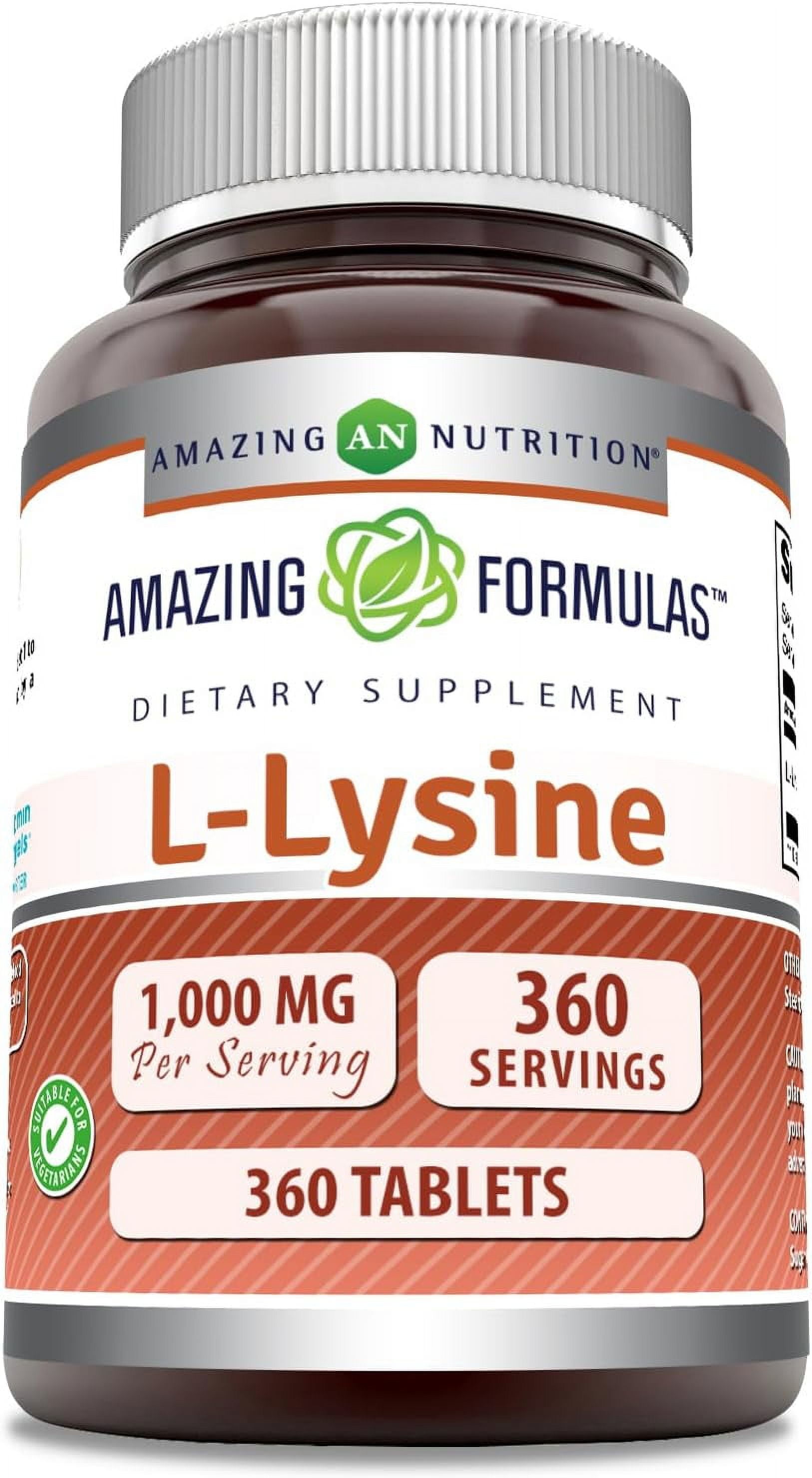 Horbaach L-Lysine Supplement, 1000mg, 100 Vegetarian Caplets, Free Form Amino Acid - View #6