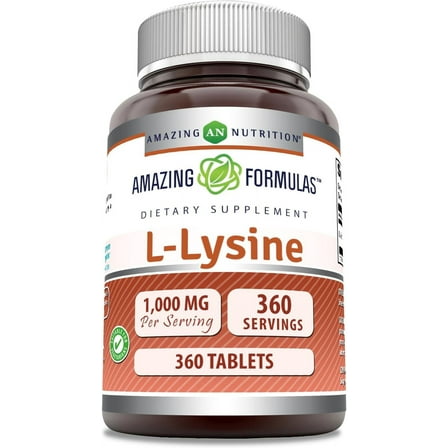 Amazing Formulas L-Lysine 1000 Mg Per Serving 360 Tablets Supplement | For Both Men & Women | Non-GMO | Gluten-Free | Made in USA