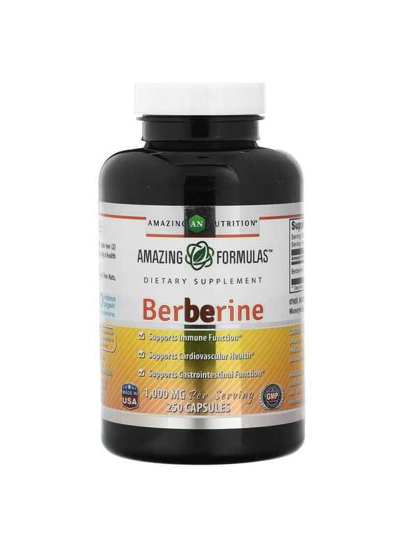 Amazing Nutrition Berberine, 1,000 mg, 250 Capsules (500 mg per Capsule)