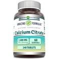 thumbnail image 1 of Amazing Formulas Calcium Citrate 1000mg Per Serving 240 Tablets Supplement | Non-GMO | Gluten Free | Made in USA, 1 of 8