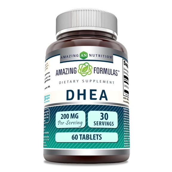 Amazing Formulas DHEA 200mg Per Serving 60 Tablets Supplement | Dehydroepiandrosterone Tablets for Men & Women | Non-GMO | Gluten Free