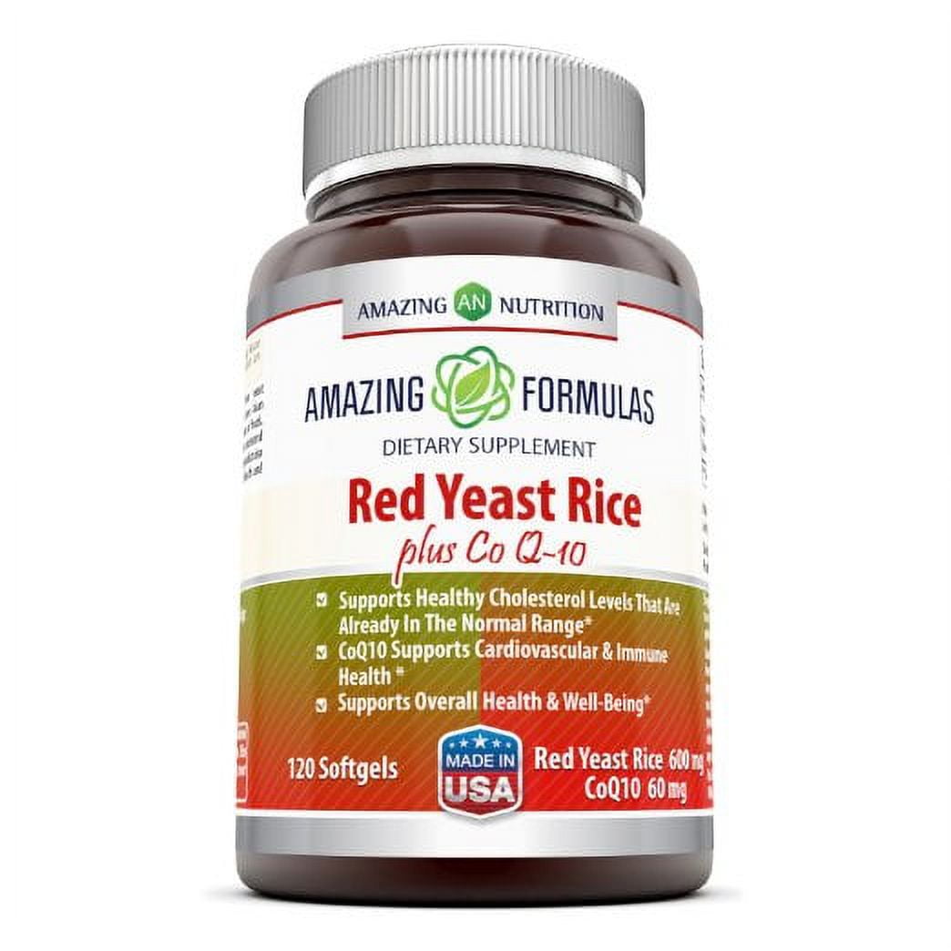 Amazing Nutrition Amazing Formulas Red Yeast Rice Plus CoQ10 600mg
