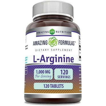 Amazing Formulas L-Arginine 1000mg Per Serving 120 Tablets Supplement | Best Amino Acid Supplement for Women & Men | Non-GMO | Gluten Free | Made in USA
