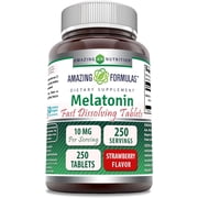 Amazing Formulas Melatonin Fast Dissolve 10 Mg Per Setving 250 Tablets | Strawberry Flavor | Non-GMO | Gluten Free | Made in USA