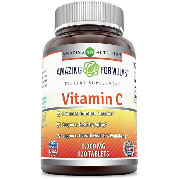 Amazing Formulas Vitamin C 1000 Mg Per Serving 120 Tablets Supplement | Non-GMO | Gluten Free | Made in USA