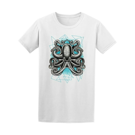 Amazing Octopus Geometric Sketch T-Shirt Men -Image by Shutterstock, Male 3X-Large