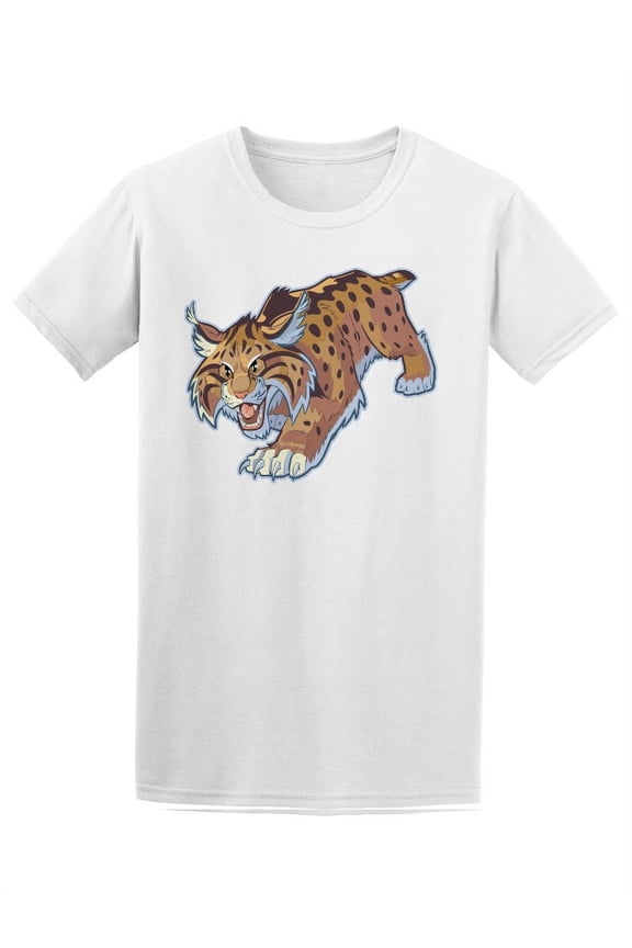 Amazing Old School Bobcat T-Shirt Men -Image by Shutterstock, Male Large